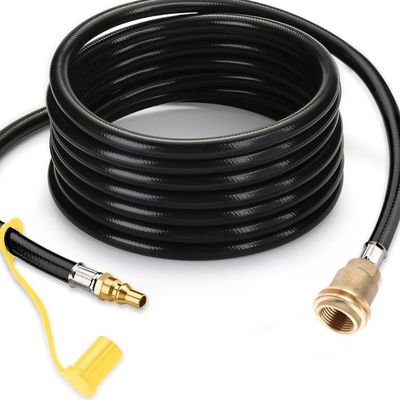 15 pés mangueira preto LPG superior Propano Adaptador de Brass Kit de mangueira para autocaravanas Tanque RV acampamento