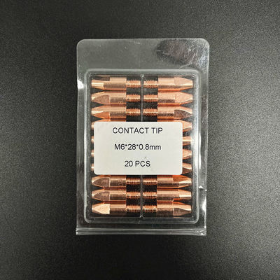Profissional M6 28 0.8MM Brass Contact Tip para Mig Soldering Torch na indústria de soldagem