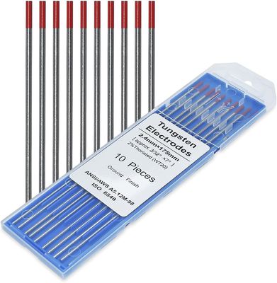 Eletrodos de tungstênio torados de 2% vermelhos para solda TIG