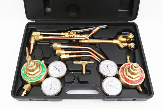 Kit de regulador de gás de oxigénio-acetileno de tocha de soldagem superior com mangueira dupla e bocal de corte