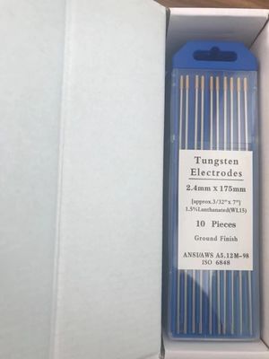 Eletrodos de tungstênio WL15 1,5% Lanthanated Golden Head 2,4 mm para consumíveis de solda TIG