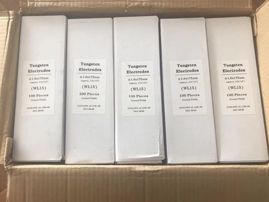 Eletrodos de tungstênio WL15 1,5% Lanthanated Golden Head 2,4 mm para consumíveis de solda TIG