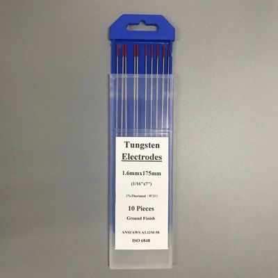 TIG Consumíveis de solda 2% Eletrodos de tungstênio de cabeça vermelha toriados WT20 1,6 mm Superior