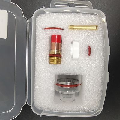 WP-17/18/26 Champagne 3.2mm Tig nozzle Kit grande com adaptador para TIG quartzo de solda