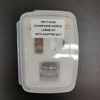 Peças de tocha de soldadura de tig limpo WP-17/18/26 Bocal de champanhe Kit grande Tig Acessórios