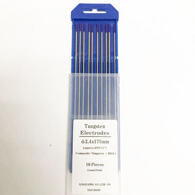 Soluções de solda Eletrodos de tungstênio WE3 Compósito roxo 3/32 x 7 para solda DC/AC