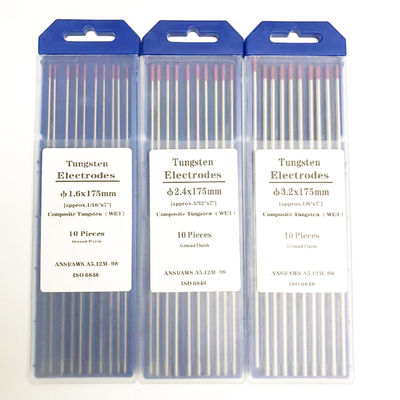 Soluções de solda Eletrodos de tungstênio WE3 Compósito roxo 3/32 x 7 para solda DC/AC