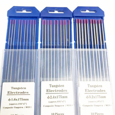 Soluções de solda Eletrodos de tungstênio WE3 Compósito roxo 3/32 x 7 para solda DC/AC