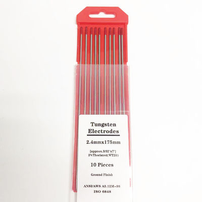 Rodas de solda ponta vermelha 2.4mm*175mm TIG Acessórios de soldagem para corrente de soldagem 40-230A