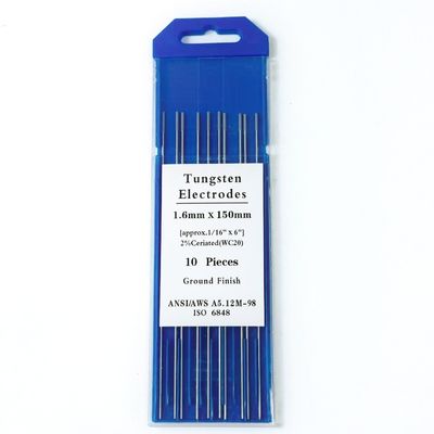 Suporte ODM personalizado Eletrodos de tungstênio WC20 de 1,6 mm * 150 mm para consumíveis de soldagem TIG