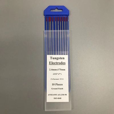 2.4mm*175mm WT20 Eletrodos de tungstênio para tocha de soldagem TIG Red Tip Suporte personalizado