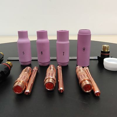 WP17 superior 18 26-10N 17Kit Lente de gás de alumínio bico de volta de taça TIG acessórios de soldagem Kit de arrefecimento de ar