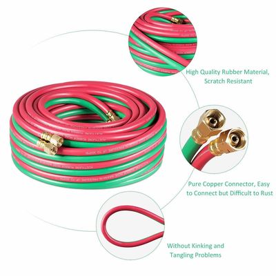 1.63KGS Tubos suaves 25ft 1/4&quot; B Acessórios 800PSI Oxy Acetylene Twin Tipo T Grade R Grade Tubos de solda