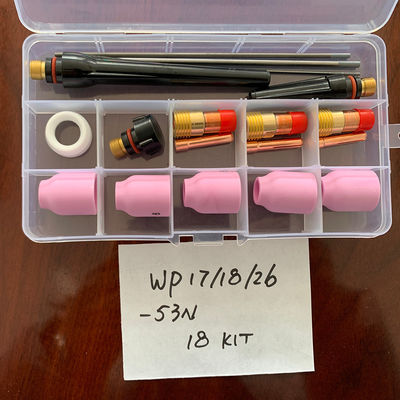 WP17 18 26 -53N 18KITS Kit de Copo de Vidro Cerâmico Facil de operar Tocha de Soldadura Lente de Gás Coletar