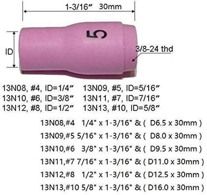 TIG Soldagem Tocha SR WP920 24 25 Fit 13N08 13N09 13N10 13N11 13N12 13N13 Beco de bico 10pcs
