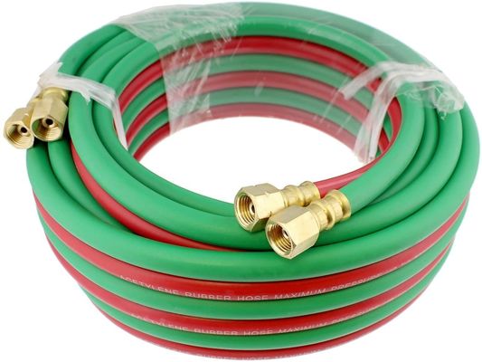 25ft Molding Twin Soldagem mangueira Oxy Acetilenos cortando torcha mangueiras 1/4 polegada B acessórios