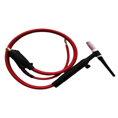 WT-17 10-25EU Gas Argon Tig Torch Pistola de soldadura refrigerada a ar para soldadura de metais Preto Vermelho