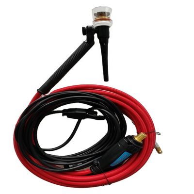 WT-17 10-25EU Gas Argon Tig Torch Pistola de soldadura refrigerada a ar para soldadura de metais Preto Vermelho
