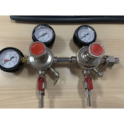 Regulador de pressão de CO2 de duplo sistema de latão de 2 estágios para cervejas e Kombucha