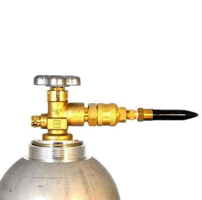 Inflador de balão Regulador de gás de hélio amarelo de latão com calibre de cilindro apertado à mão