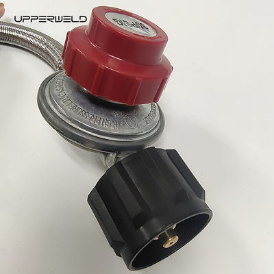 5ft vermelho e prateado propano de aço inoxidável trançado tanque de acampamento gás de gás LPG com gauge