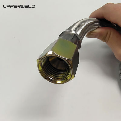 5ft vermelho e prateado propano de aço inoxidável trançado tanque de acampamento gás de gás LPG com gauge