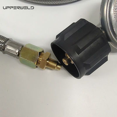 5ft vermelho e prateado propano de aço inoxidável trançado tanque de acampamento gás de gás LPG com gauge