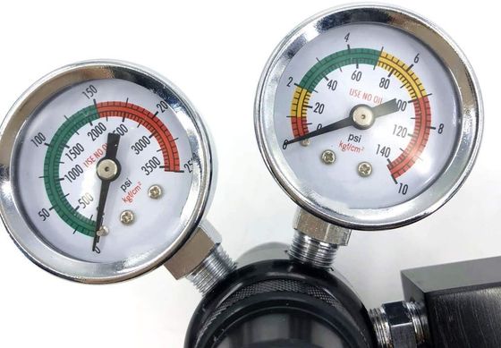 Regulador de CO2 do tanque de peixe com válvula de retenção e visor de duplo calibre CGA320 Solenoide de rosca 110V