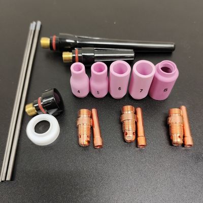 0.28KG Alumínio Boca Collet Corpo Eletrodo Isolador TIG Soldagem Tocha Kit de Consumíveis para WP-17/18/26 13N 18pcs