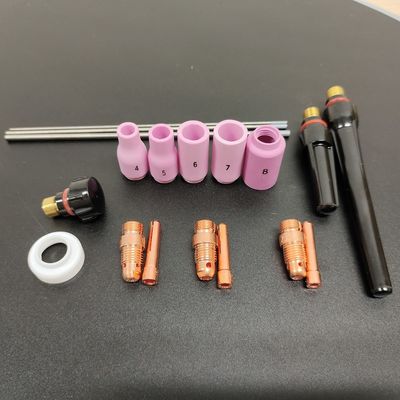 0.28KG Alumínio Boca Collet Corpo Eletrodo Isolador TIG Soldagem Tocha Kit de Consumíveis para WP-17/18/26 13N 18pcs