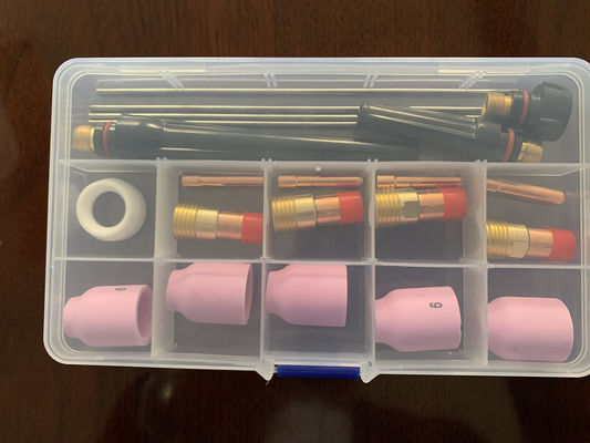 OBM Alumínio bico de colchão corpo isolante de eletrodo TIG Soldagem tocha Kit de consumíveis para WP-17/18/26 53N 18pcs