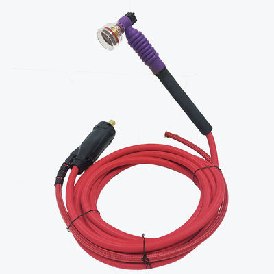 WT125F Tocha de solda TIG com Copo de vidro de cabo vermelho e lente de gás