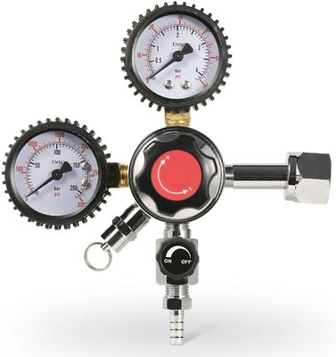 110V/220V Regulador de barril de cerveja de CO2 de duplo estágio com válvula de pressão de segurança e desempenho