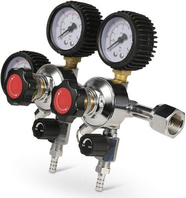 Home Cerveja Regulador de duplo gauge superior de CO2 com válvula de segurança de alívio de pressão