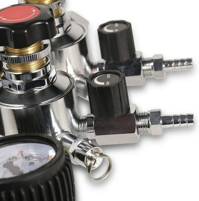 Home Cerveja Regulador de duplo gauge superior de CO2 com válvula de segurança de alívio de pressão