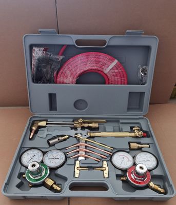 Kit de tocha de corte de soldagem de regulador de gás de acetileno de latão com mangueira dupla de 15 pés