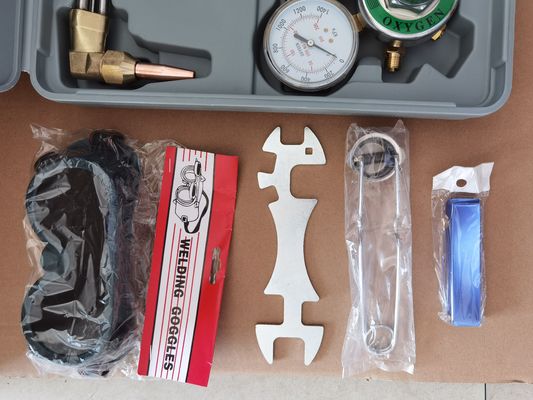 Kit de tocha de corte de soldagem de regulador de gás de acetileno de latão com mangueira dupla de 15 pés