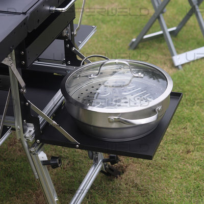 Mesa de acampamento de alumínio multifuncional para cozinhar facilmente e churrasco em atividades ao ar livre
