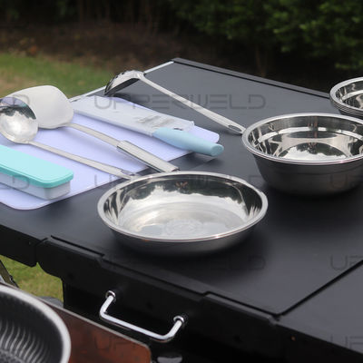 Tabela de cozinha de acampamento de design moderno com armário de armazenamento Método de pacote de caixa de papel branco