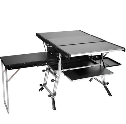 Mesa de acampamento dobrável de aço inoxidável de alumínio para cozinha portátil em carro ou casa