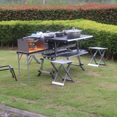Mesa de alumínio dobrável de cozinha de acampamento ao ar livre para RVing BBQ Party Picnics
