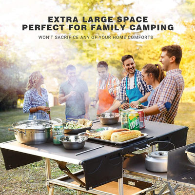 Mesa de alumínio dobrável de cozinha de acampamento ao ar livre para RVing BBQ Party Picnics