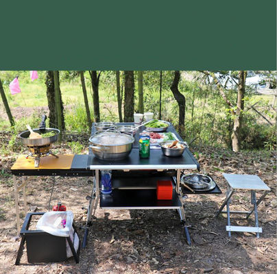 Mesa de alumínio dobrável de cozinha de acampamento ao ar livre para RVing BBQ Party Picnics
