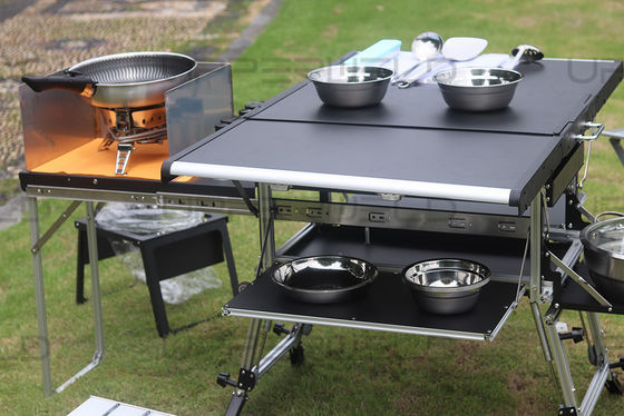 Mesa de alumínio dobrável de cozinha de acampamento ao ar livre para RVing BBQ Party Picnics