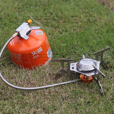 Mini fogão de acampamento de aço inoxidável fogão dobrável de propano butano com caixa de transporte