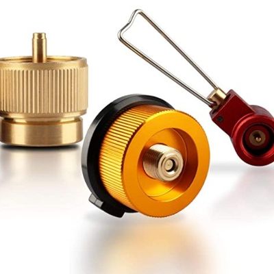 Adaptador de entrada de tanque de propano exterior para queimadores de fogão de campo de churrasco amarelo