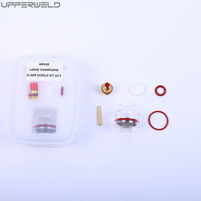 Stubby Lente de Gás 10 Pyre Glass Cup Kit de bico transparente para WP-17/18/26 Tig Soldagem Tocha