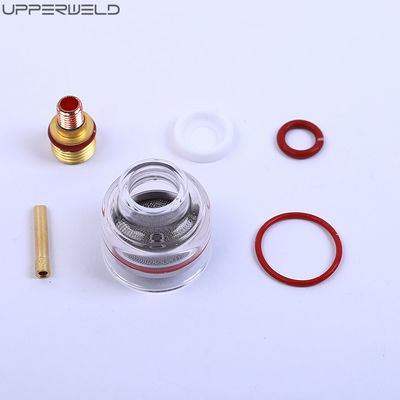 Stubby Lente de Gás 10 Pyre Glass Cup Kit de bico transparente para WP-17/18/26 Tig Soldagem Tocha