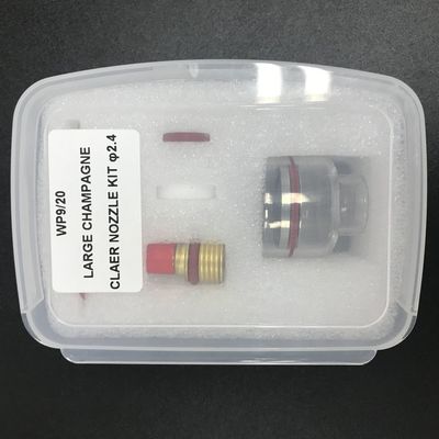 WP9/20 2.4mm TIG Soldagem Tocha Stubby Lente de Gás Kit de vidro para Wp17/18/26 Tig Tocha 2kg