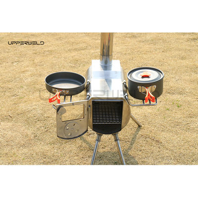Forno de lenha portátil Grill Forno de aço inoxidável para cozinhar em acampamento